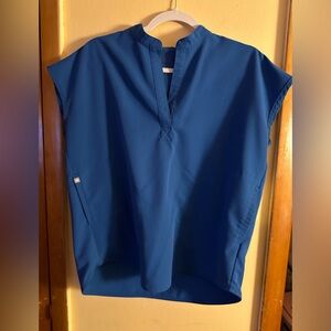 Figs royal blue scrub top